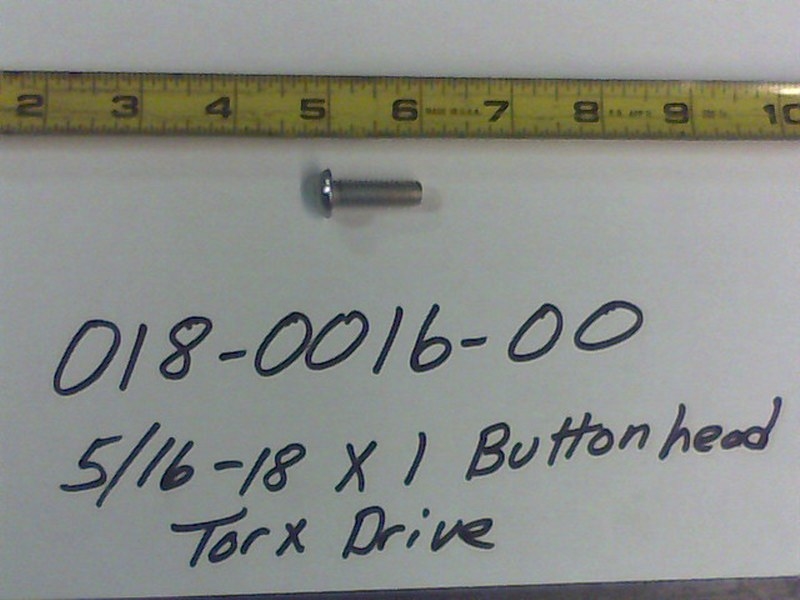 5/16-18 x 1 Button Head Torx Drive Bolt - Bad Boy Part# 018-0016-00